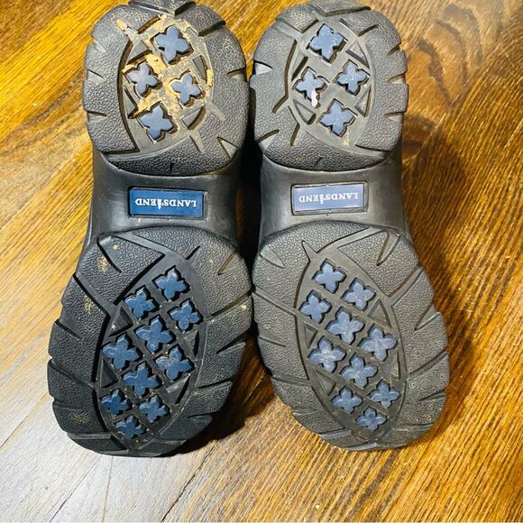 Lands’ End Black Suede & Fleece Winter Boots Women’s 8B Lug Soles Zippered Back - Picture 10 of 11